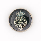 Luxe Zwarte Metalen Knoop met Kroonmotief 20 mm Knopen KNP00151